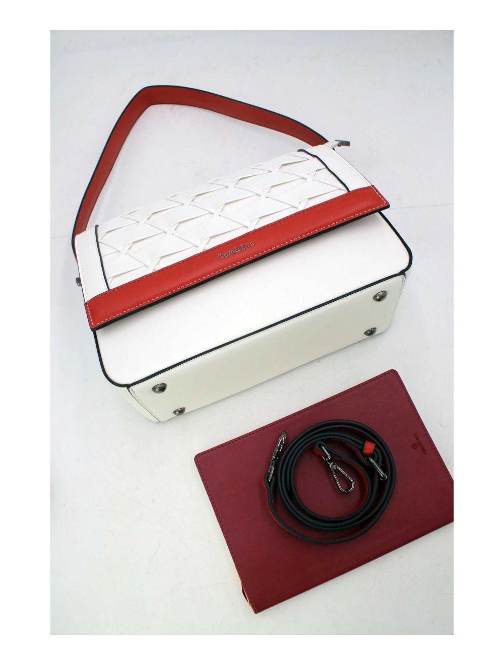 Tom&eva Sac à Main Effet Tressé 24B-6091-Beige/Orange