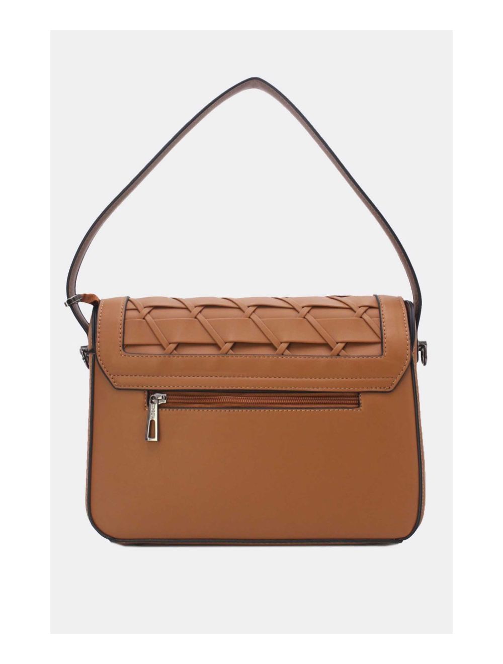 Tom&eva Sac à Main Effet Tressé 24B-6091-Brown/Coffee