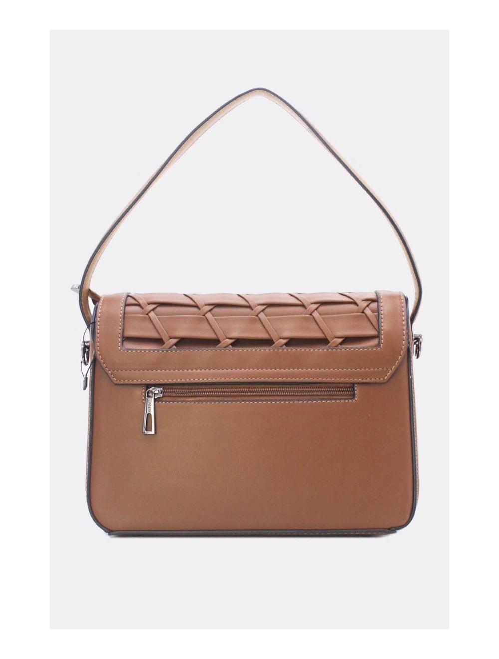 Tom&eva Sac à Main Effet Tressé 24B-6091-Coffee/Khaki