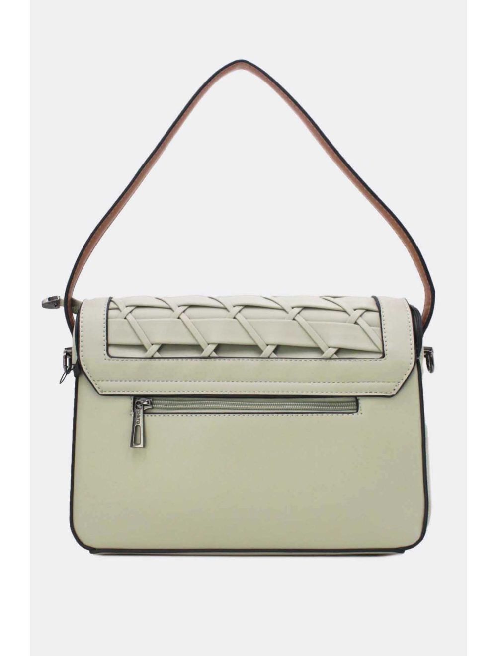 Tom&eva Sac à Main Effet Tressé 24B-6091-Gray/Brown