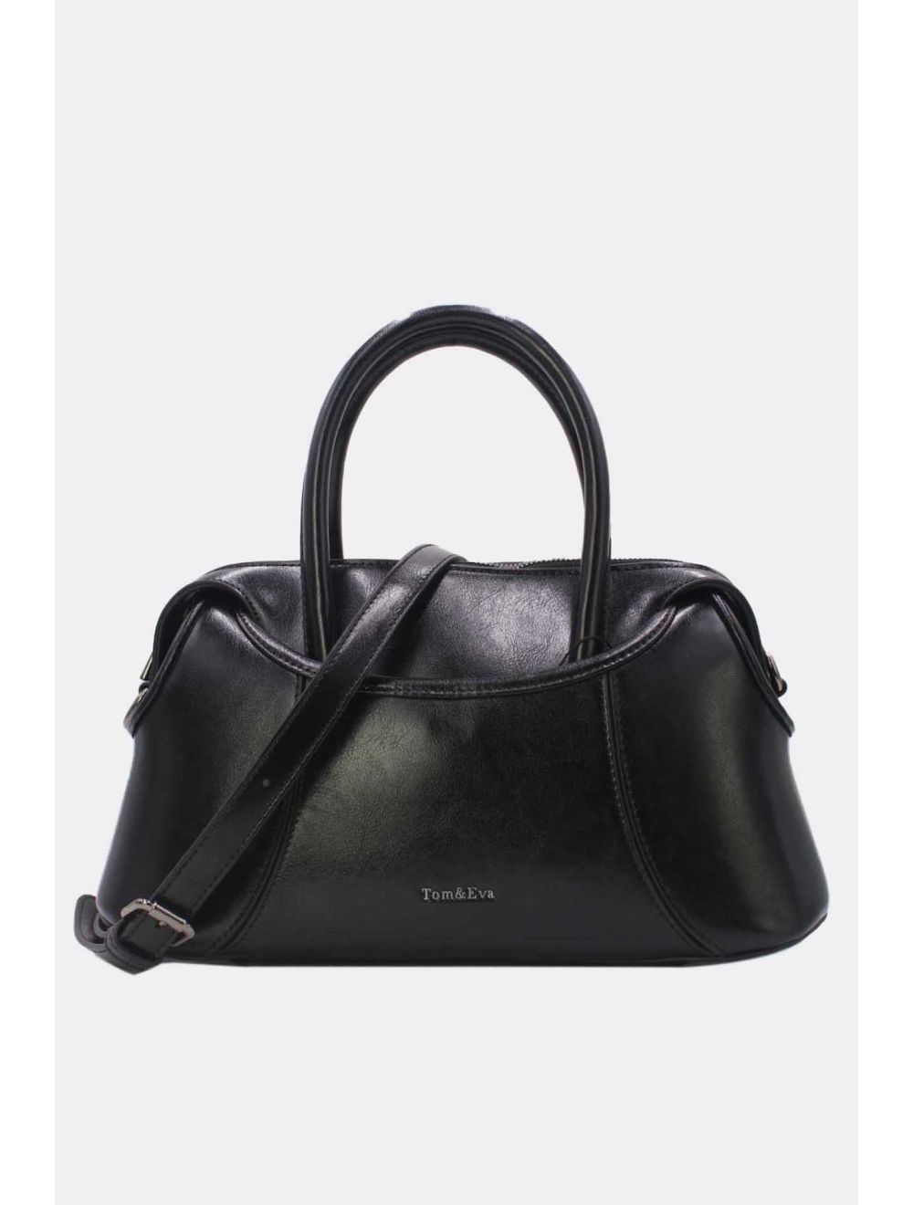 Tom&eva Sac à Main Effet Vernis Style Vintage-24B-6090-Noir