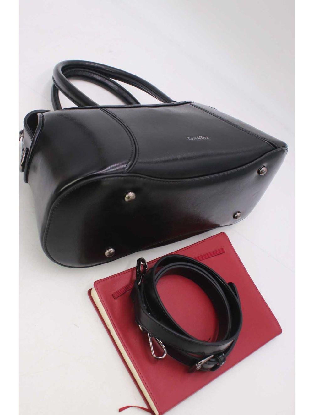 Tom&eva Sac à Main Effet Vernis Style Vintage-24B-6090-Noir