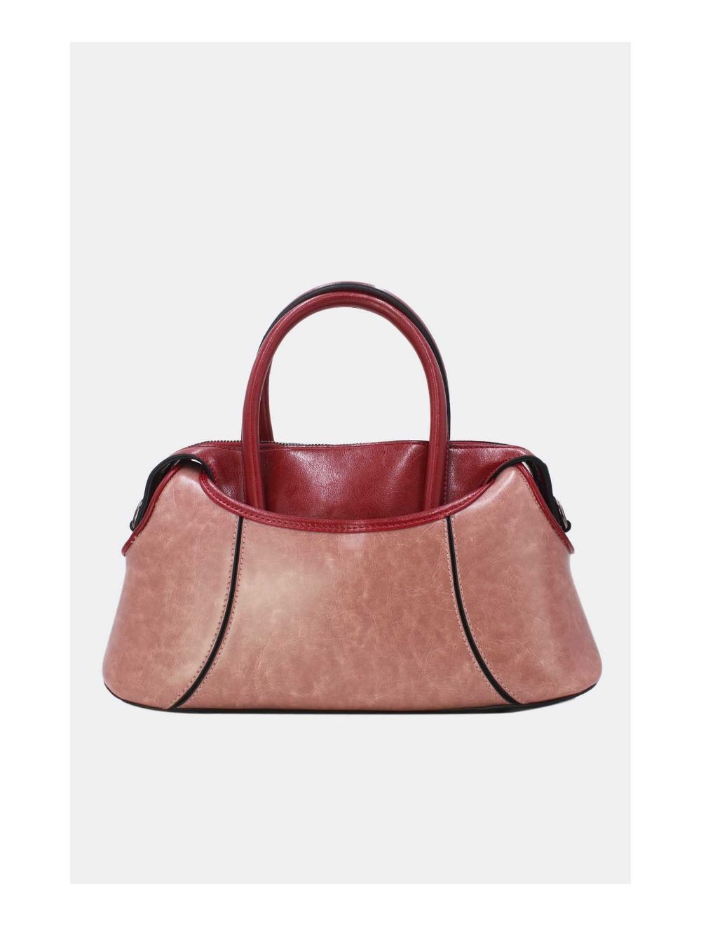 Tom&eva Sac à Main Effet Vernis Style Vintage-24B-6090-Pink/Burgundy