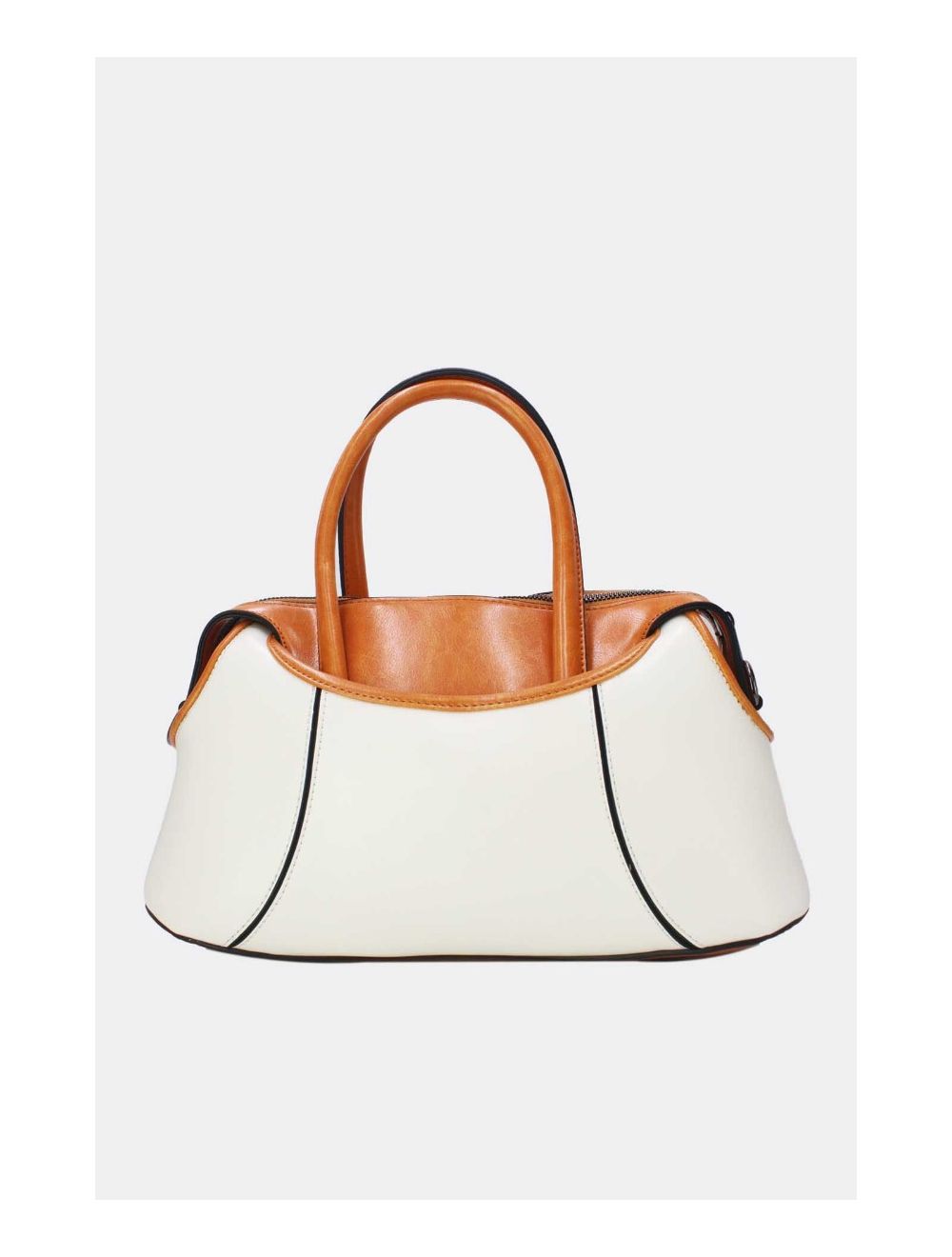 Tom&eva Sac à Main Effet Vernis Style Vintage-24B-6090-White/Orange