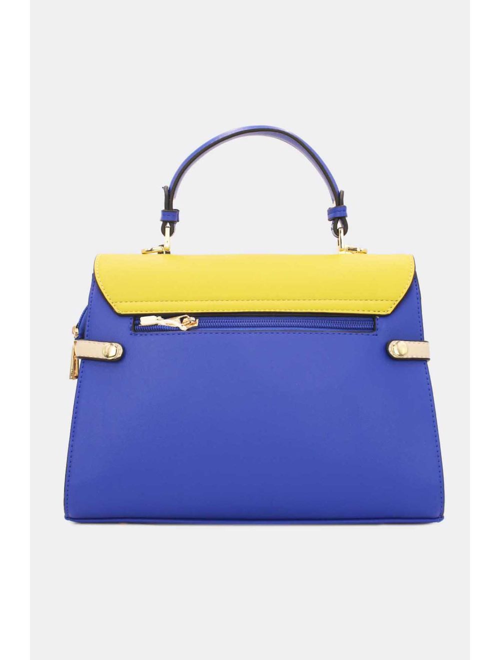 Tom&eva Sac à Main Élégant Bicolore-21B-5180-Bleu/Jaune