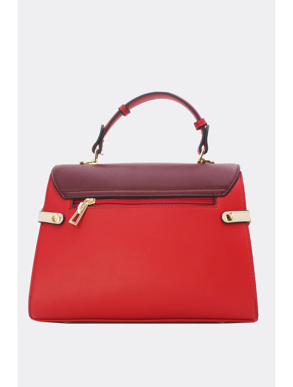 Tom&eva Sac à Main Élégant Bicolore RÉASSORT-21B-5180-Red/Wine