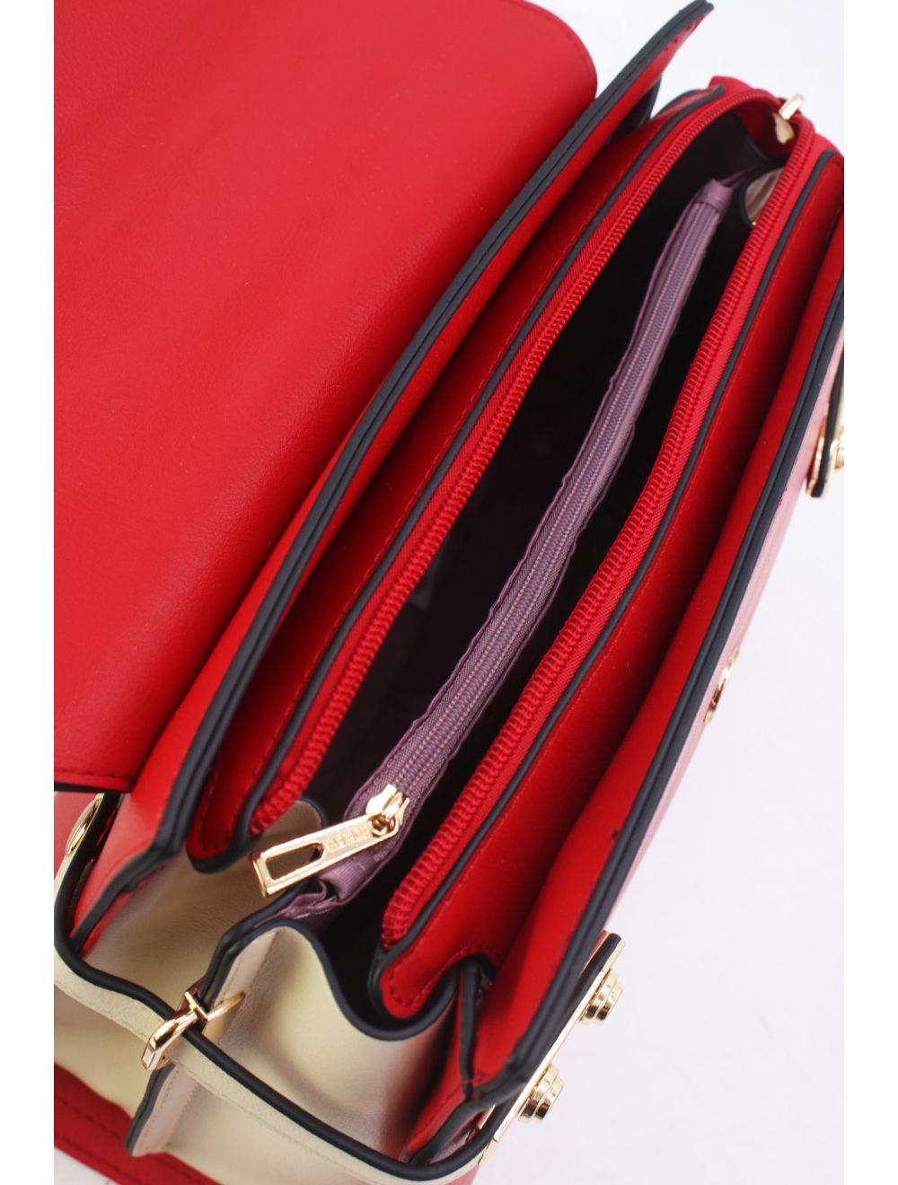 tom&eva Sac à Main Élégant Bicolore RÉASSORT-21B-5180-Red/Wine