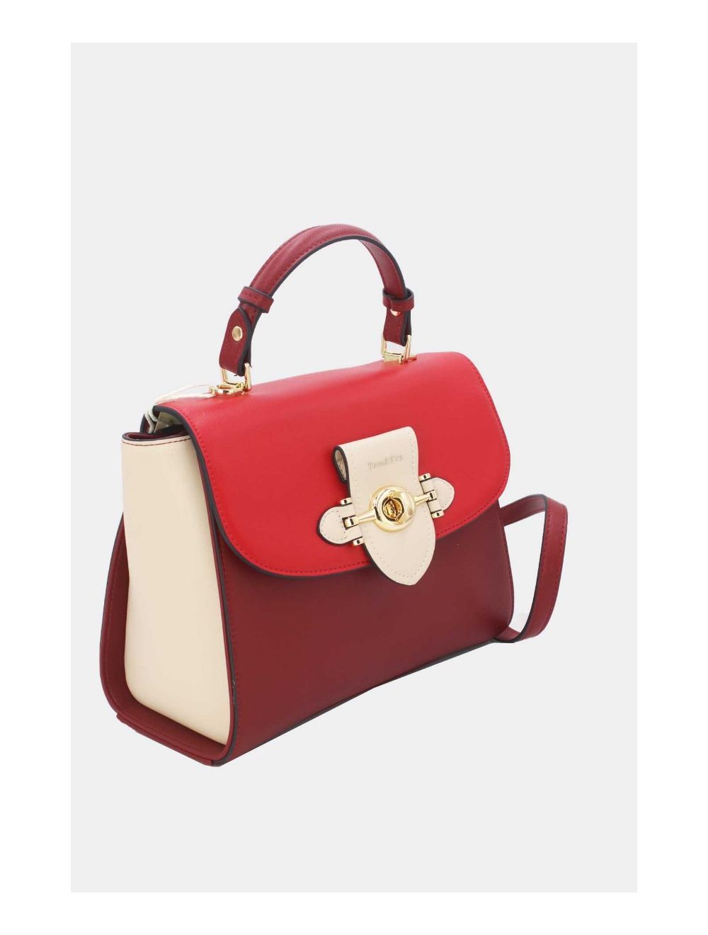 Tom&eva Sac à Main Élégant Tricolors-24B-5895-Wine/Red