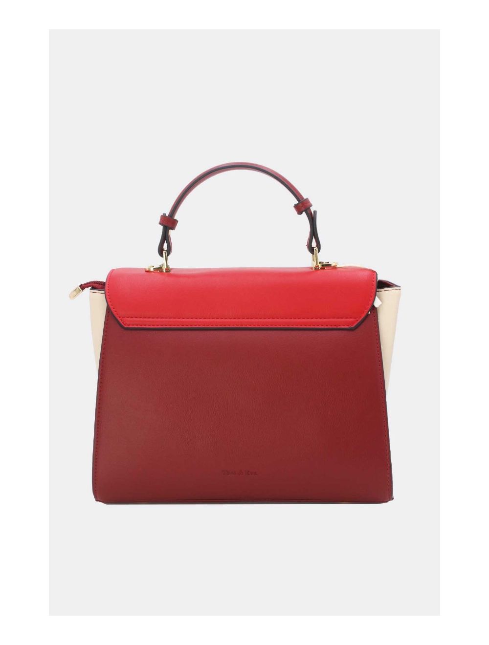 Tom&eva Sac à Main Élégant Tricolors-24B-5895-Wine/Red