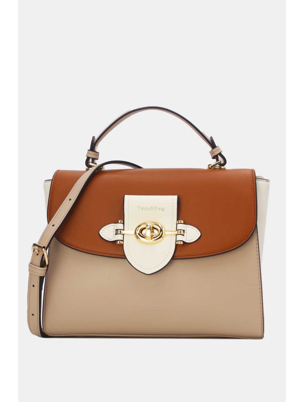 Tom&eva Sac à Main Élégant Tricolors RÉASSORT-24B-5895-Apricot