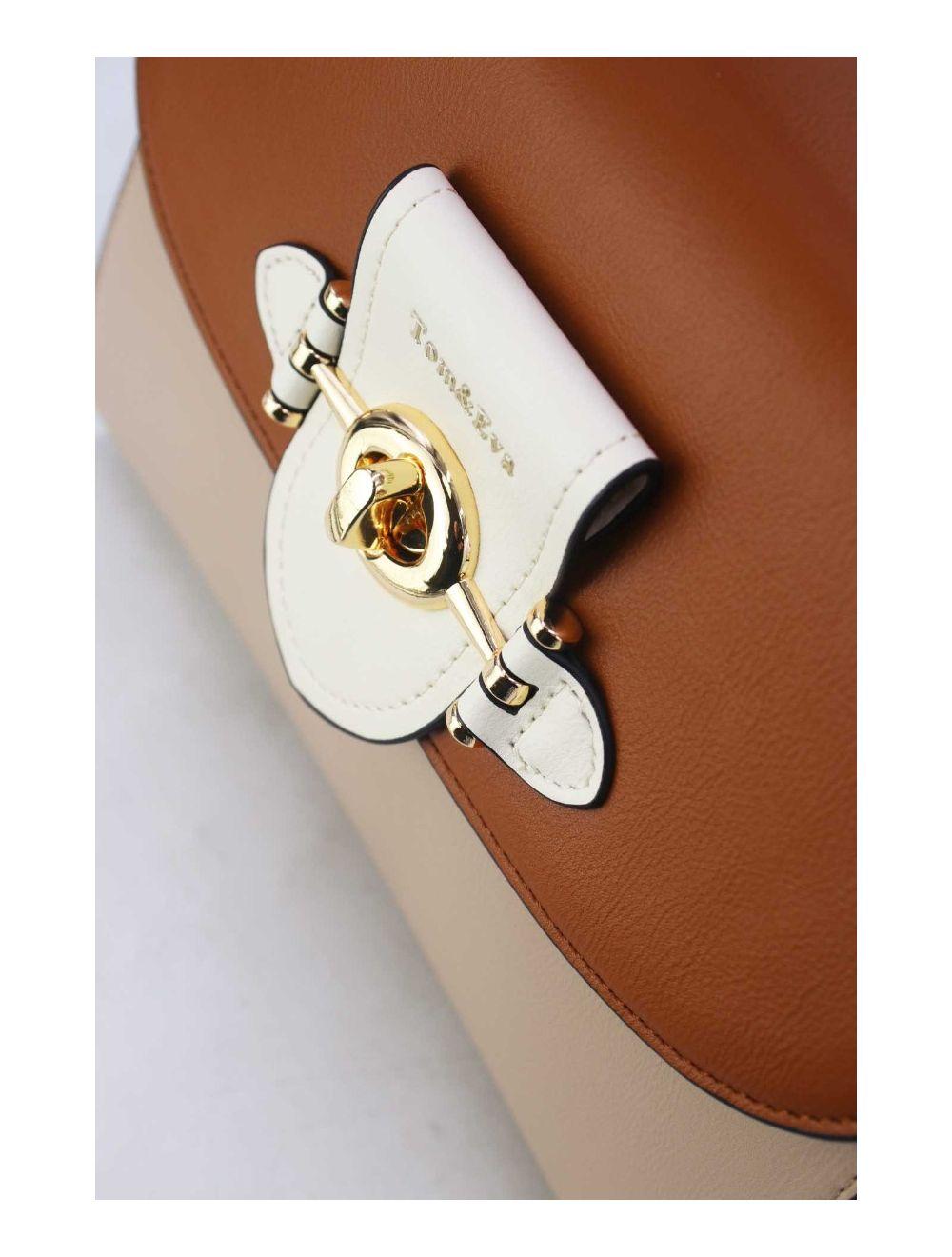 tom&eva Sac à Main Élégant Tricolors RÉASSORT-24B-5895-Apricot