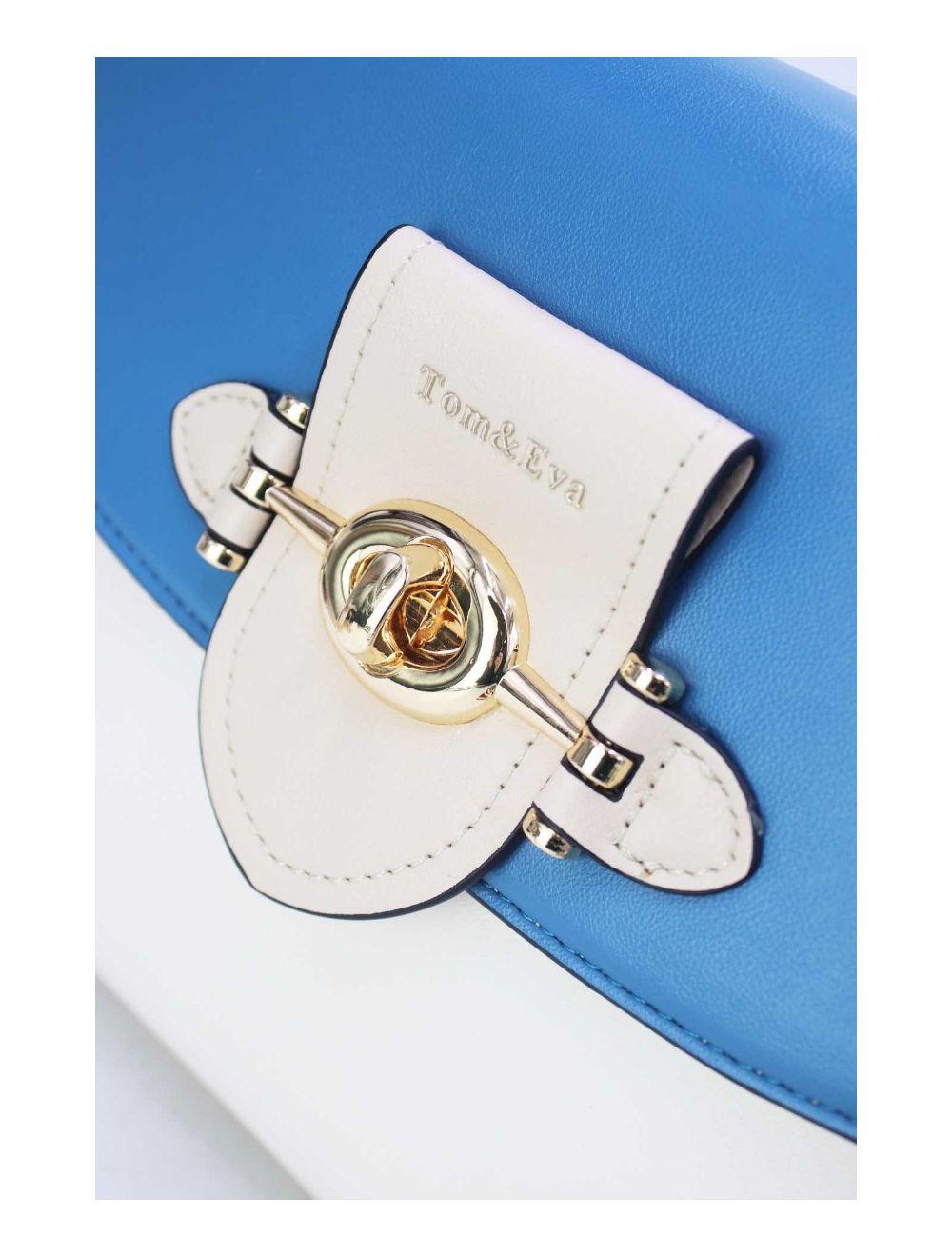 tom&eva Sac à Main Élégant Tricolors RÉASSORT-24B-5895-Blue