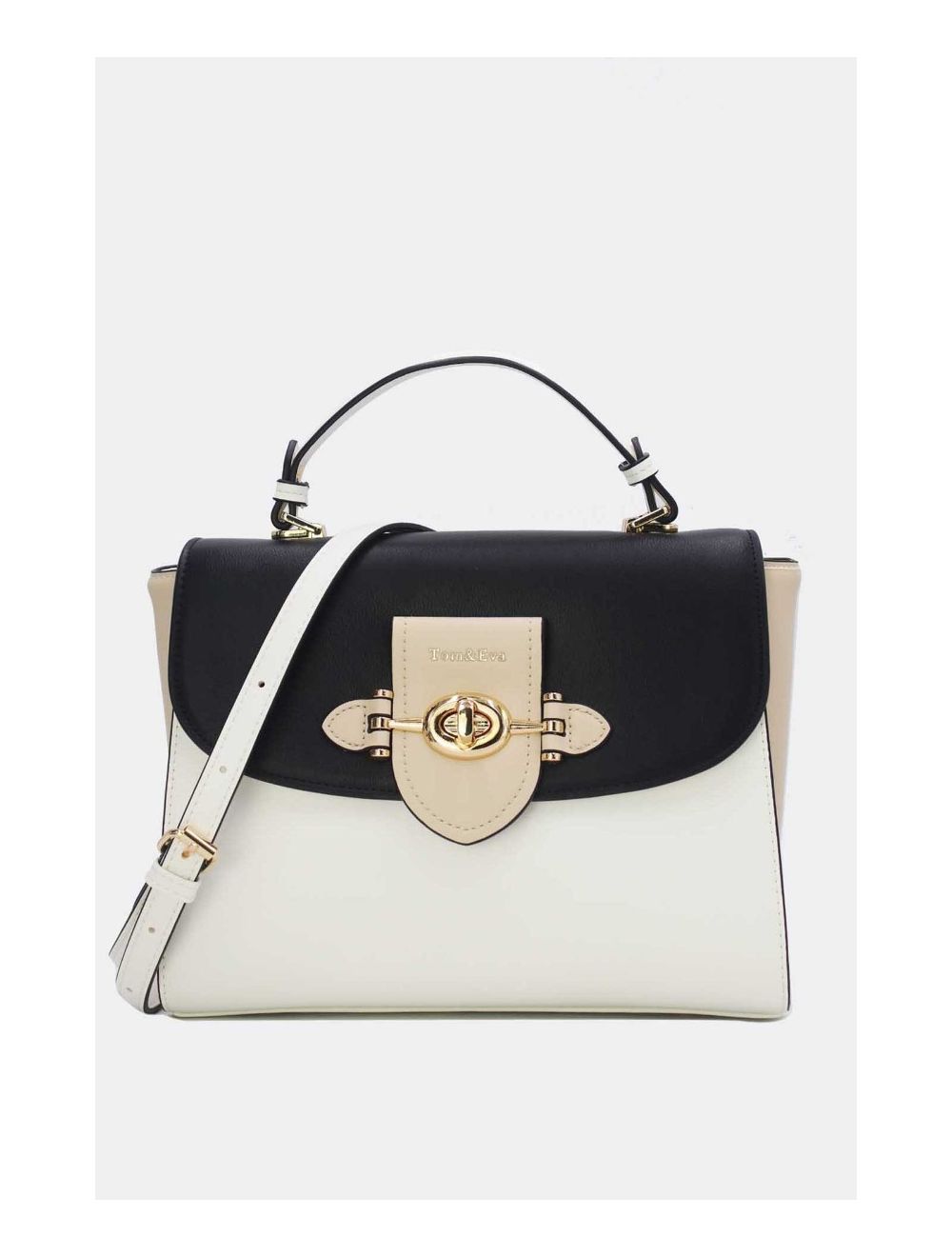 tom&eva Sac à Main Élégant Tricolors RÉASSORT-24B-5895-White