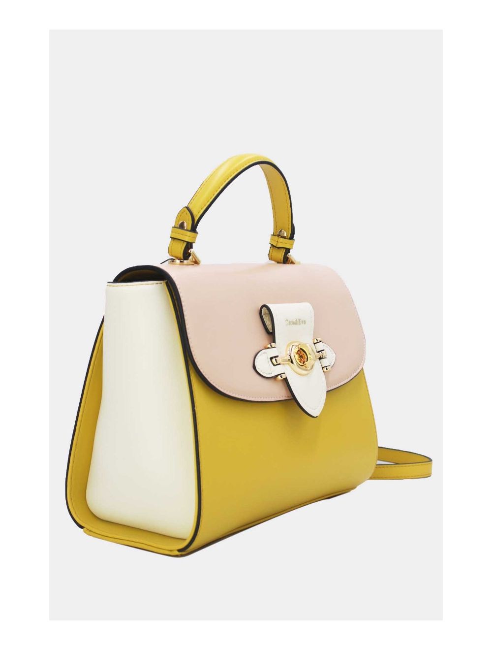 Tom&eva Sac à Main Élégant Tricolors RÉASSORT-24B-5895-Yellow