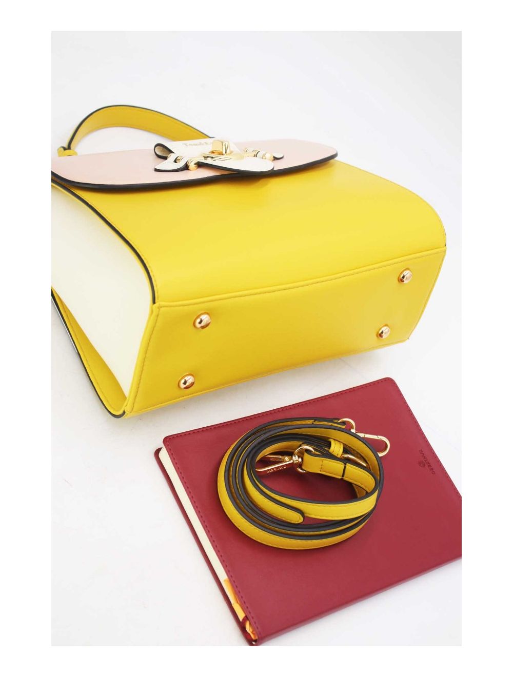 Tom&eva Sac à Main Élégant Tricolors RÉASSORT-24B-5895-Yellow