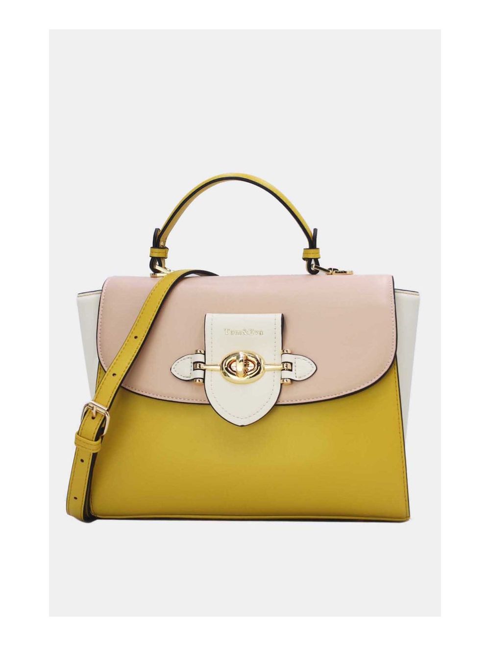 tom&eva Sac à Main Élégant Tricolors RÉASSORT-24B-5895-Yellow