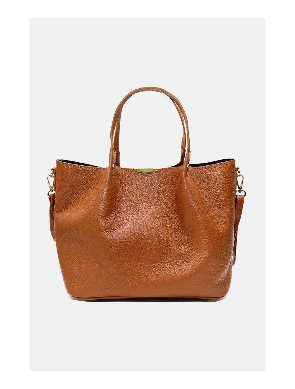 Tom&eva Sac à Main En Cuir De Vachette Grainé 4141 SHANON-COGNAC