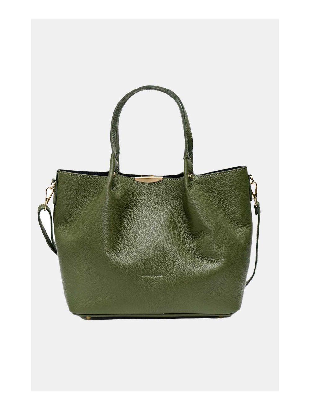 Tom&eva Sac à Main En Cuir De Vachette Grainé 4141 SHANON-KHAKI