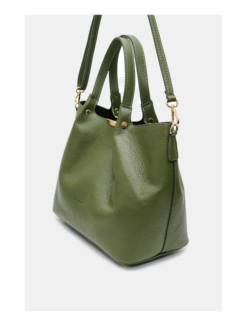 Tom&eva Sac à Main En Cuir De Vachette Grainé 4141 SHANON-KHAKI