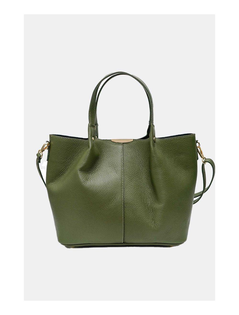 Tom&eva Sac à Main En Cuir De Vachette Grainé 4141 SHANON-KHAKI