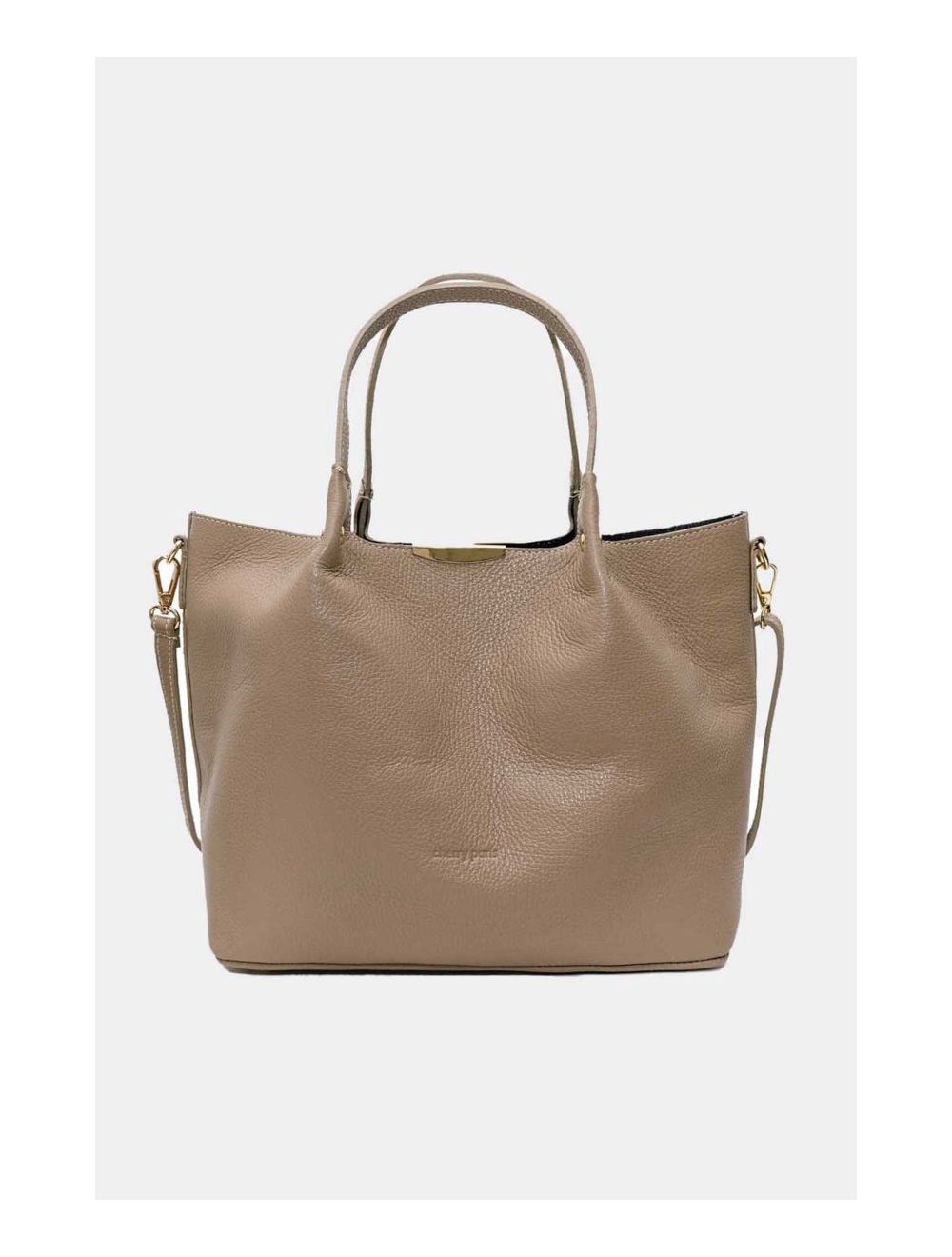 Tom&eva Sac à Main En Cuir De Vachette Grainé 4141 SHANON-TAUPE