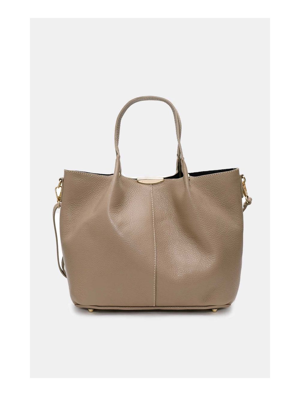 Tom&eva Sac à Main En Cuir De Vachette Grainé 4141 SHANON-TAUPE