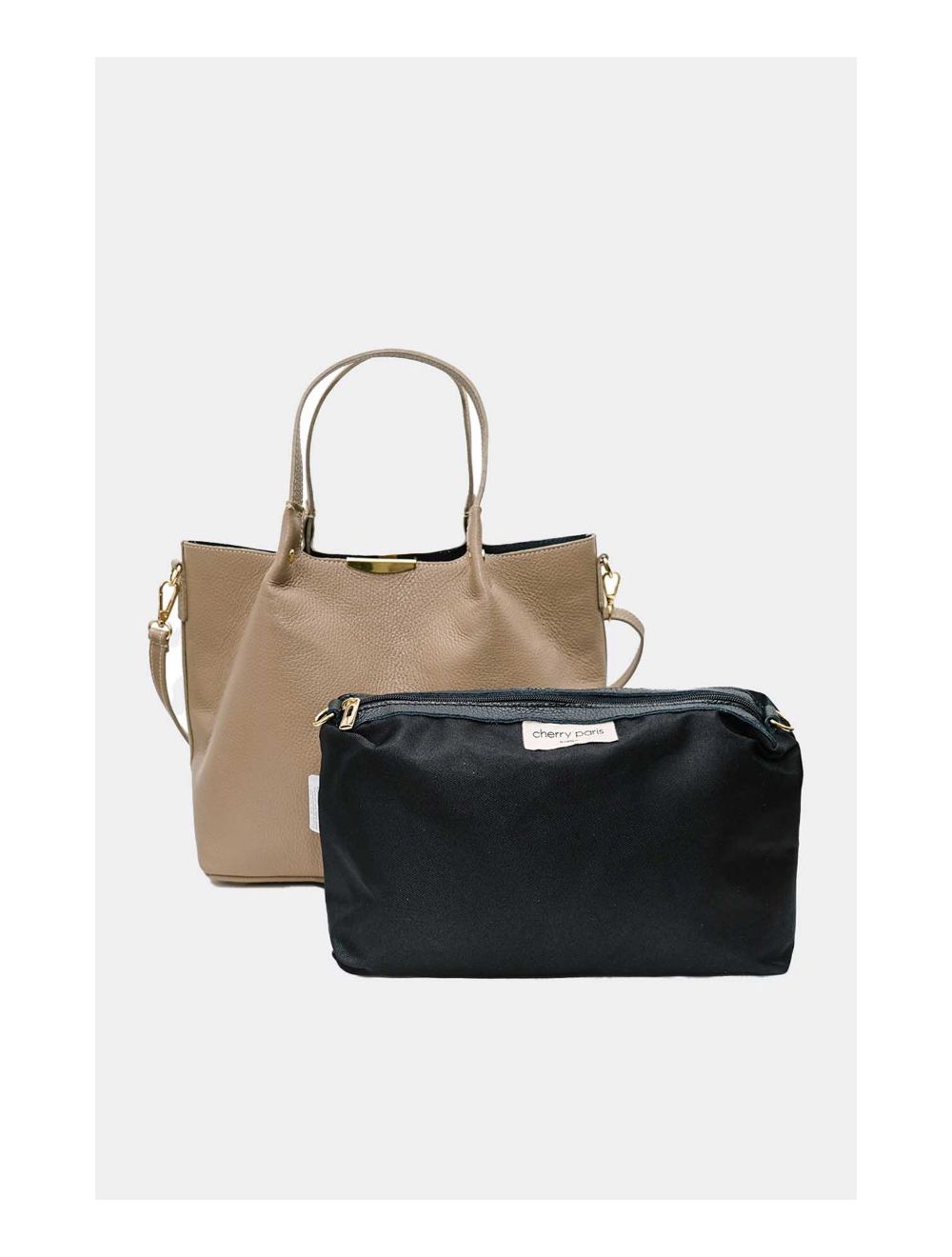 tom&eva Sac à Main En Cuir de Vachette Grainé 4141 SHANON-TAUPE