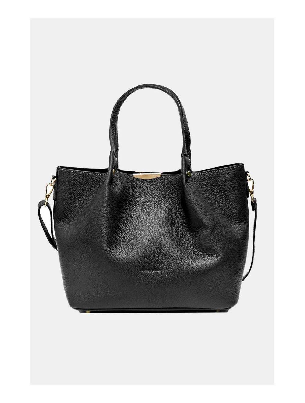 Tom&eva Sac à Main En Cuir De Vachette Grainé 4141 SHANON-NOIR