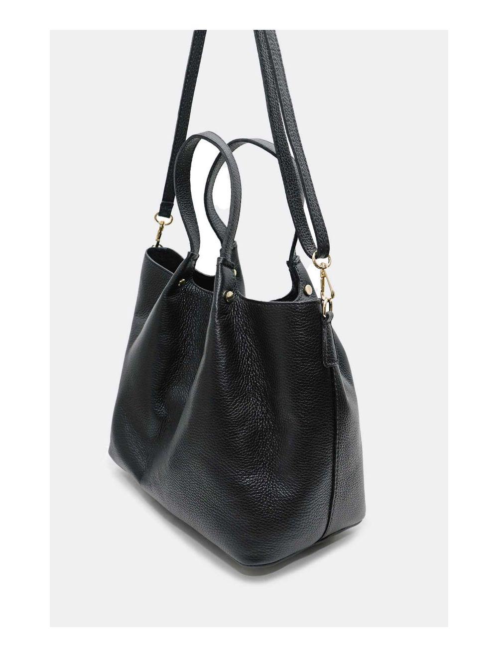 Tom&eva Sac à Main En Cuir De Vachette Grainé 4141 SHANON-NOIR