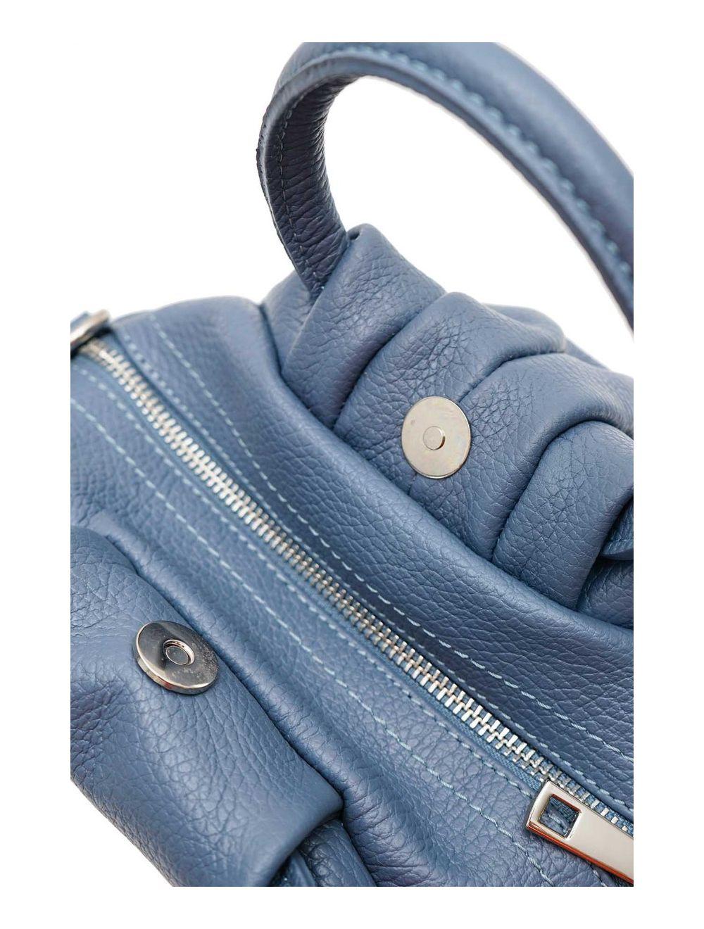 tom&eva Sac à Main En cuir de Vachette Grainée 4091 AYLA-Bleu