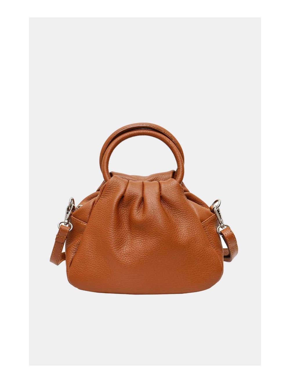 Tom&eva Sac à Main En Cuir De Vachette Grainée 4091 AYLA-Cognac