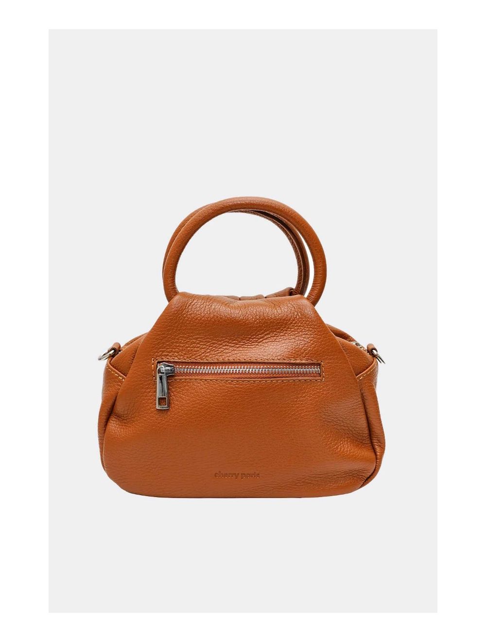 Tom&eva Sac à Main En Cuir De Vachette Grainée 4091 AYLA-Cognac