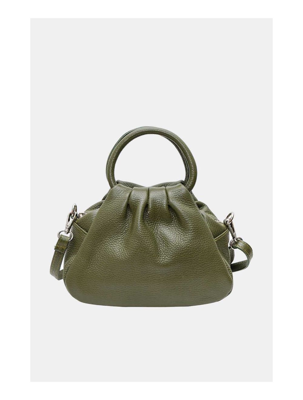 Tom&eva Sac à Main En Cuir De Vachette Grainée 4091 AYLA-Khaki