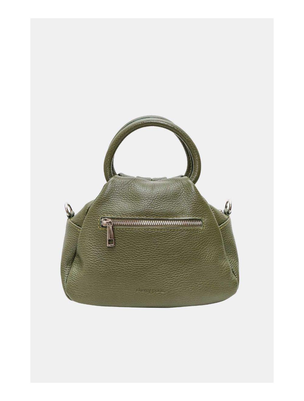 Tom&eva Sac à Main En Cuir De Vachette Grainée 4091 AYLA-Khaki
