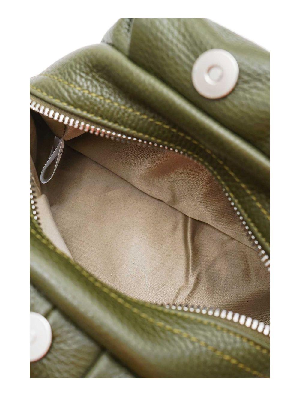 tom&eva Sac à Main En cuir de Vachette Grainée 4091 AYLA-Khaki