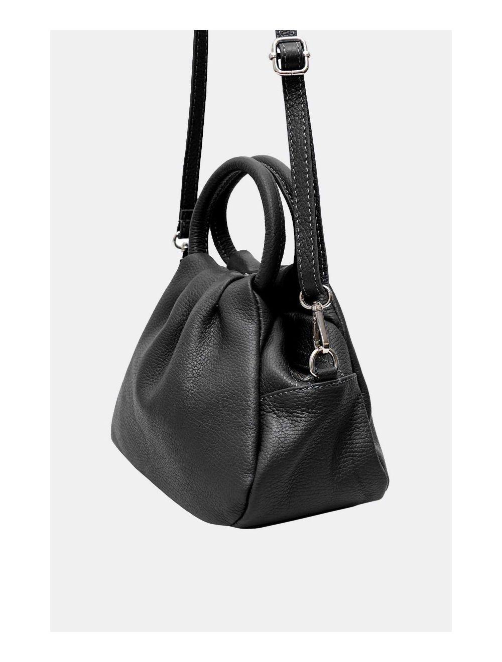 Tom&eva Sac à Main En Cuir De Vachette Grainée 4091 AYLA-Noir