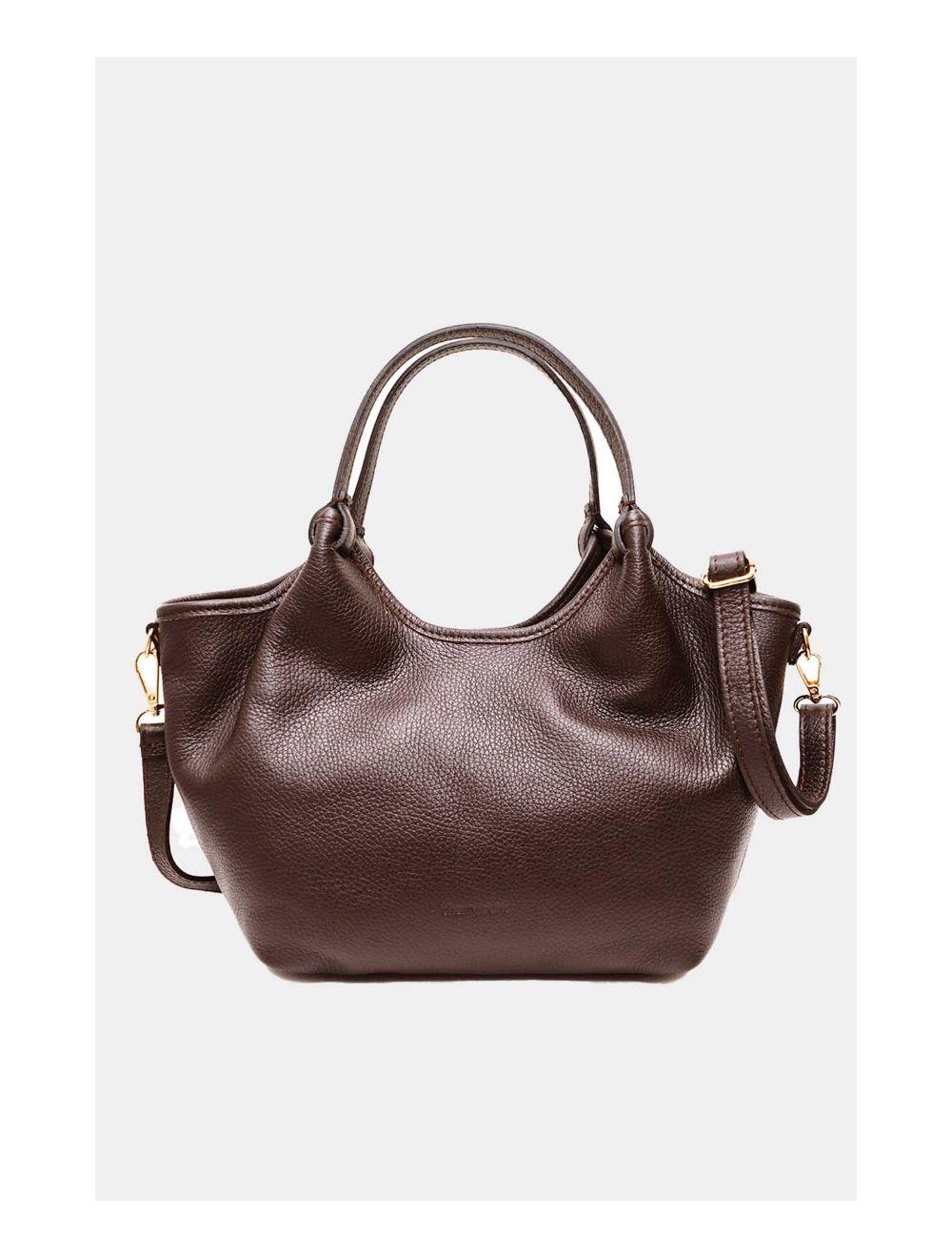 Tom&eva Sac à Main En Cuir De Vachette Grainée 4142 ALLEY-Chocolat