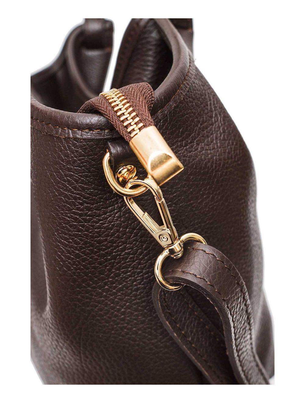 tom&eva Sac à Main En Cuir de Vachette Grainée 4142 ALLEY-Chocolat