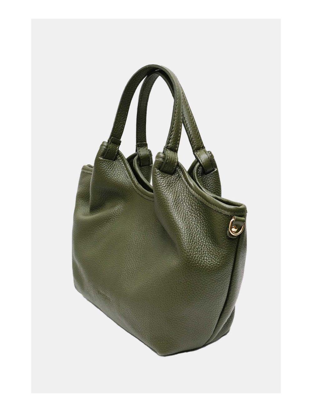 Tom&eva Sac à Main En Cuir De Vachette Grainée 4142 ALLEY-Kaki