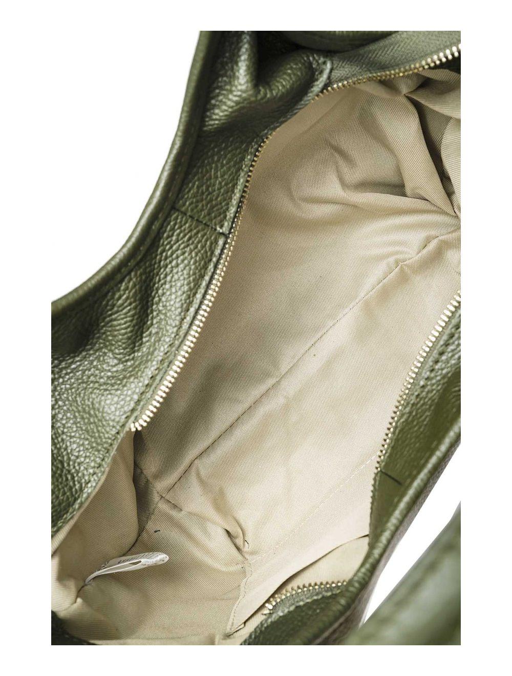 tom&eva Sac à Main En Cuir de Vachette Grainée 4142 ALLEY-Kaki