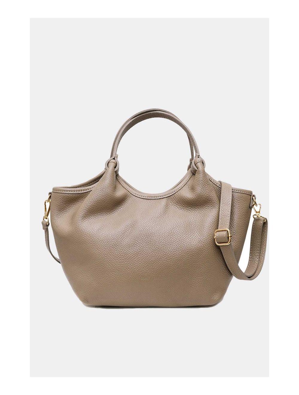tom&eva Sac à Main En Cuir de Vachette Grainée 4142 ALLEY-Taupe