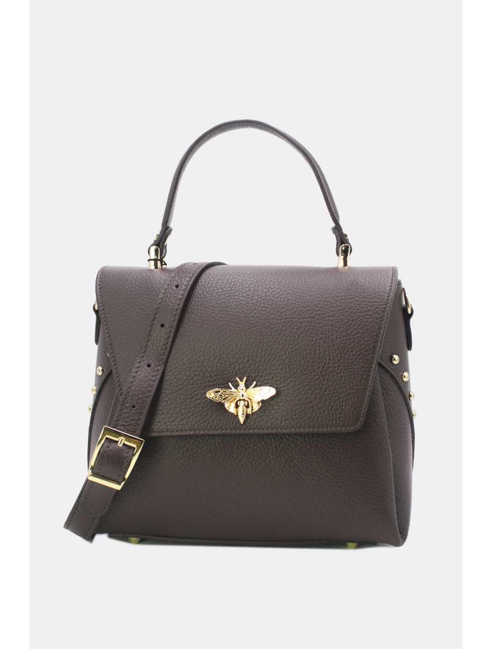 Tom&eva Sac à Main En Cuir Vachette Grainée 24C-913 MONDOB-Coffee