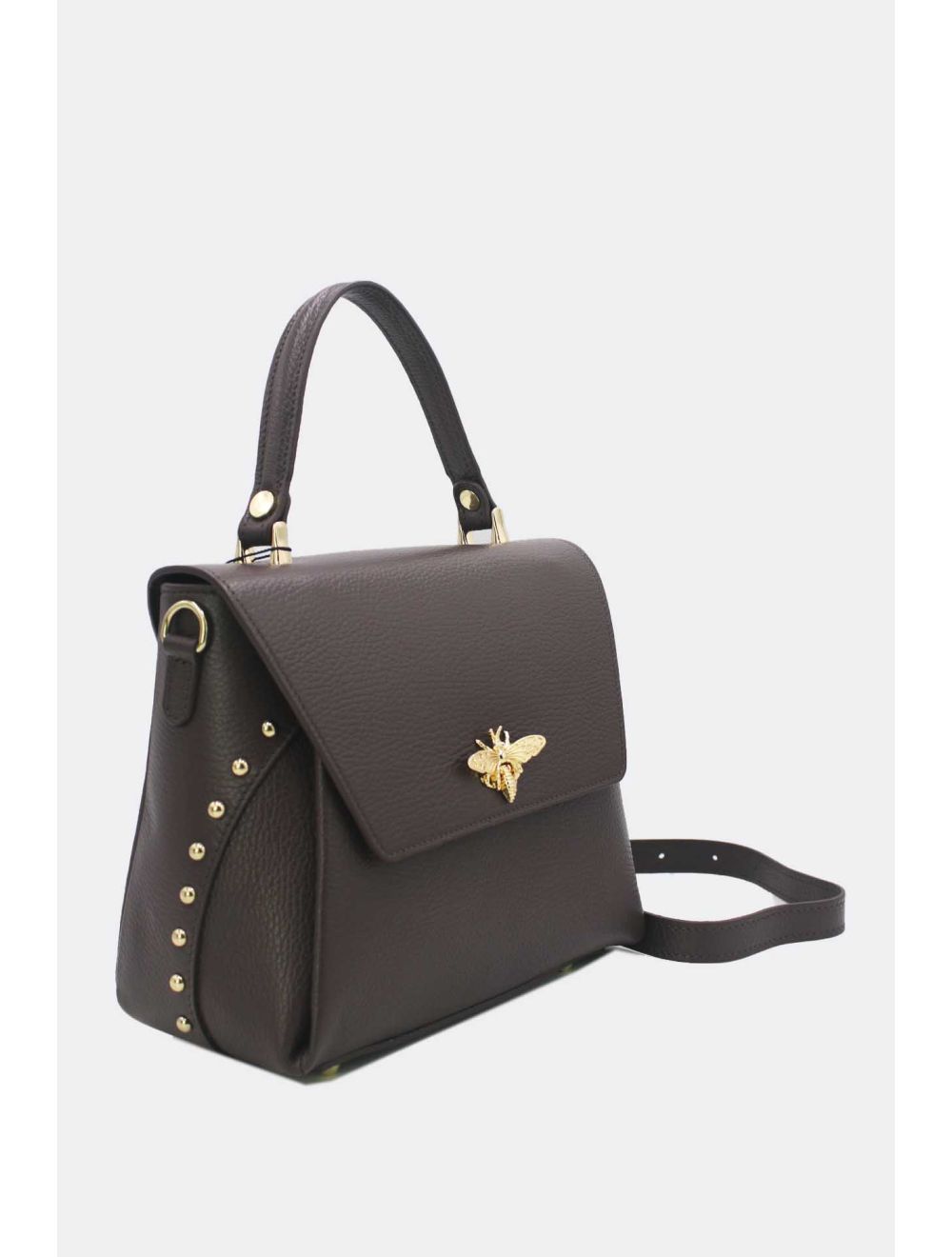 Tom&eva Sac à Main En Cuir Vachette Grainée 24C-913 MONDOB-Coffee