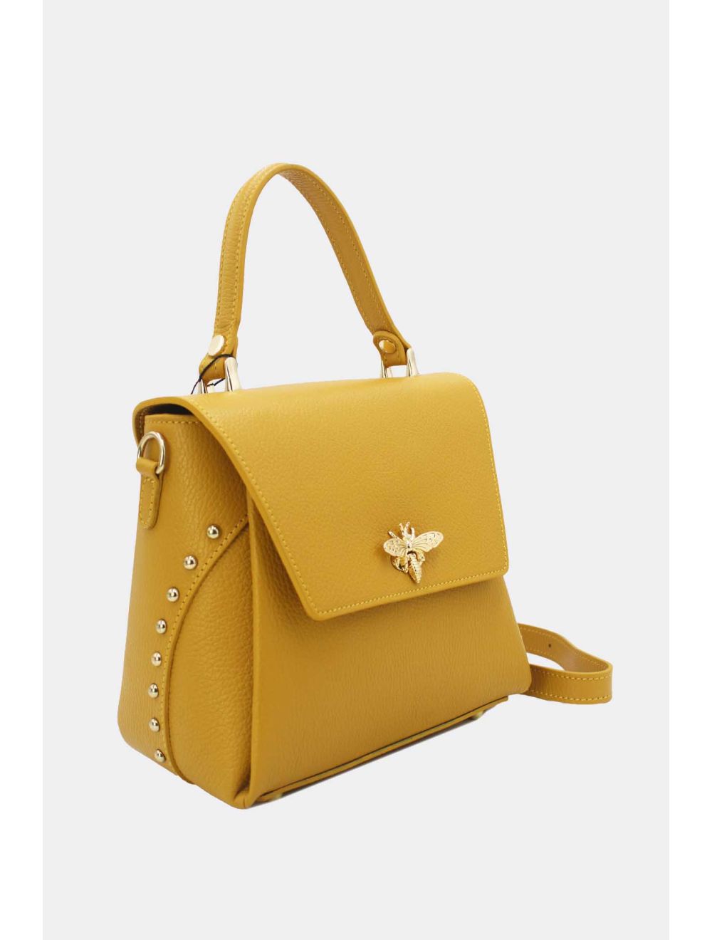 Tom&eva Sac à Main En Cuir Vachette Grainée 24C-913 MONDOB-Jaune