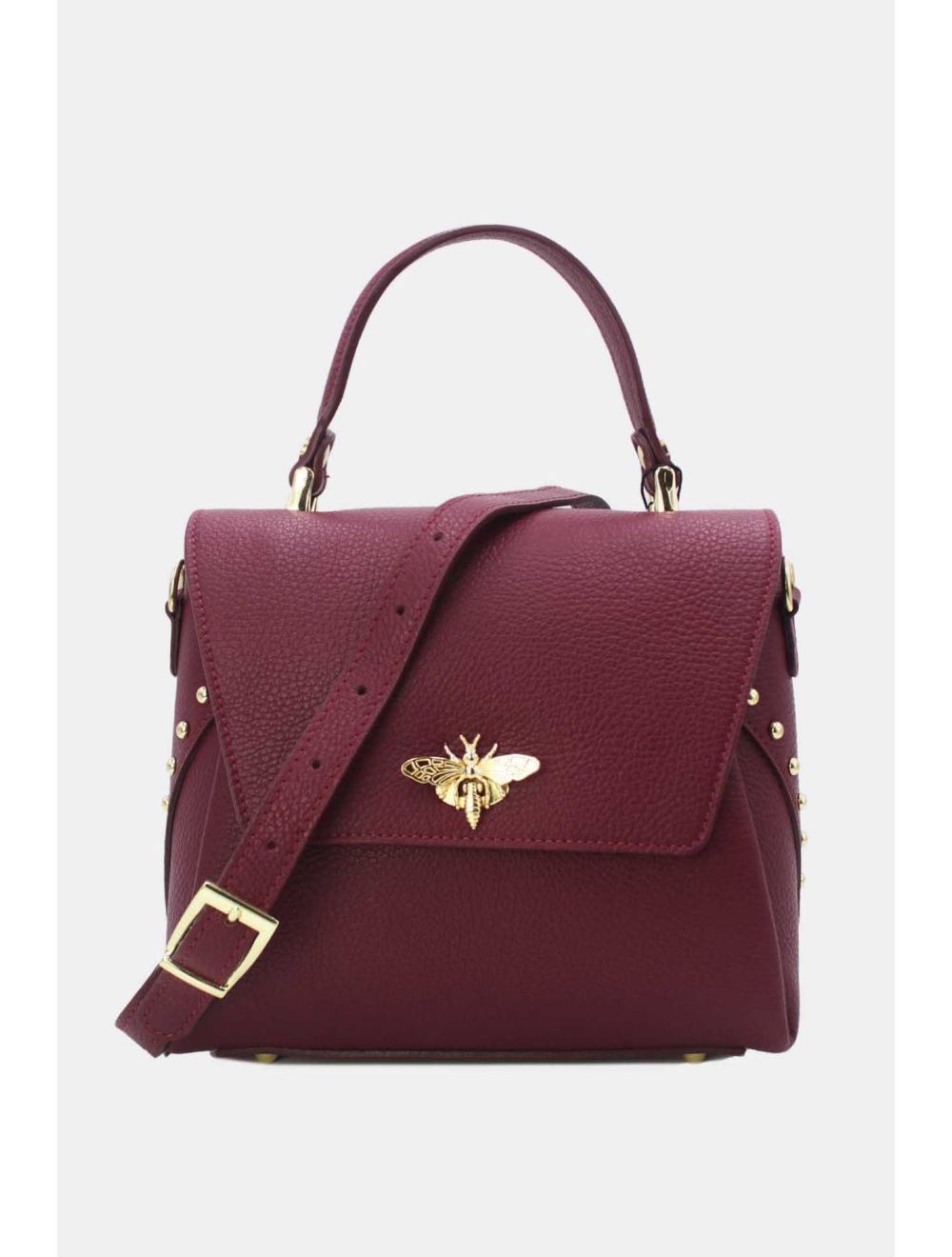 Tom&eva Sac à Main En Cuir Vachette Grainée 24C-913 MONDOB-Bordeaux