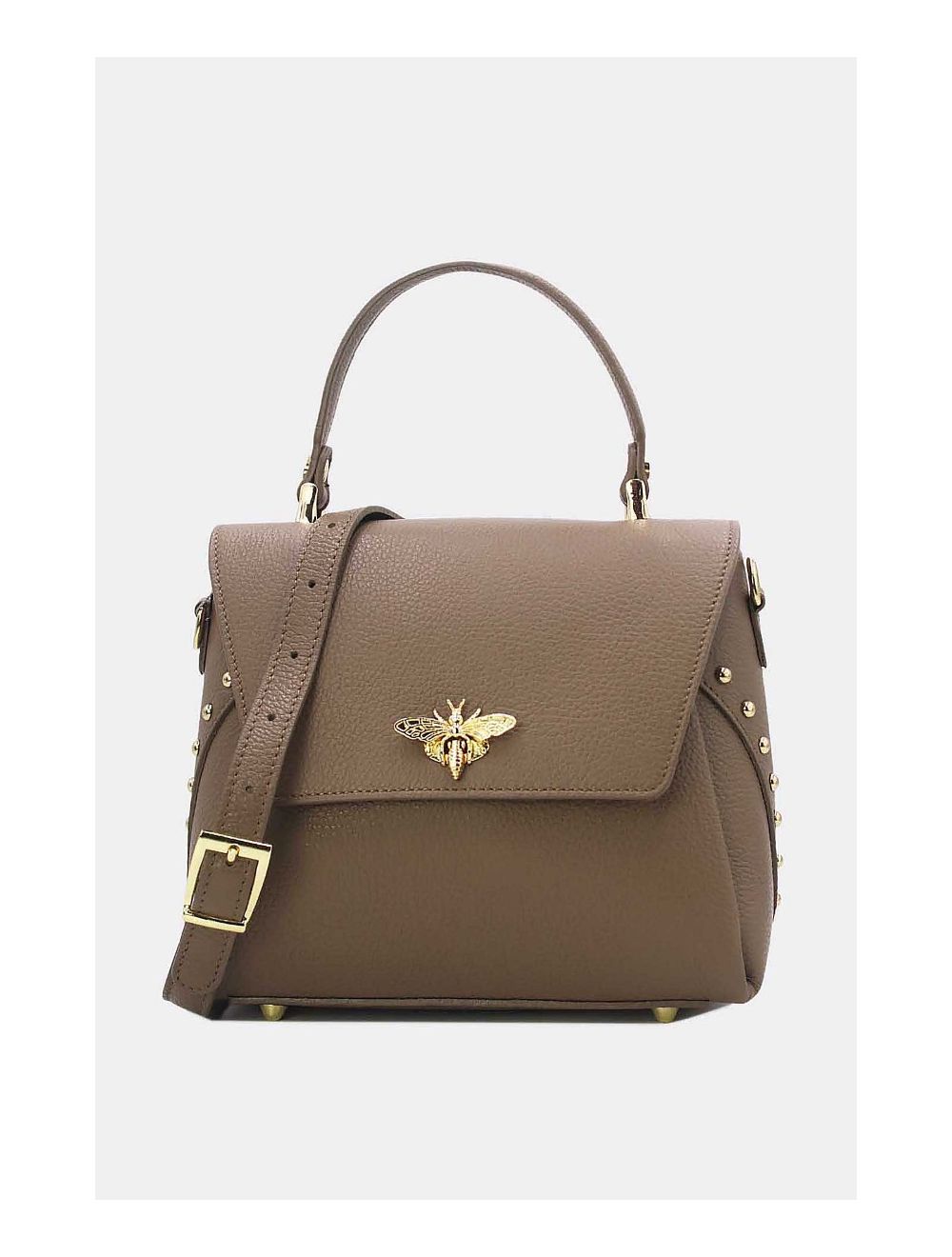 Tom&eva Sac à Main En Cuir Vachette Grainée 24C-913 MONDOB-Taupe