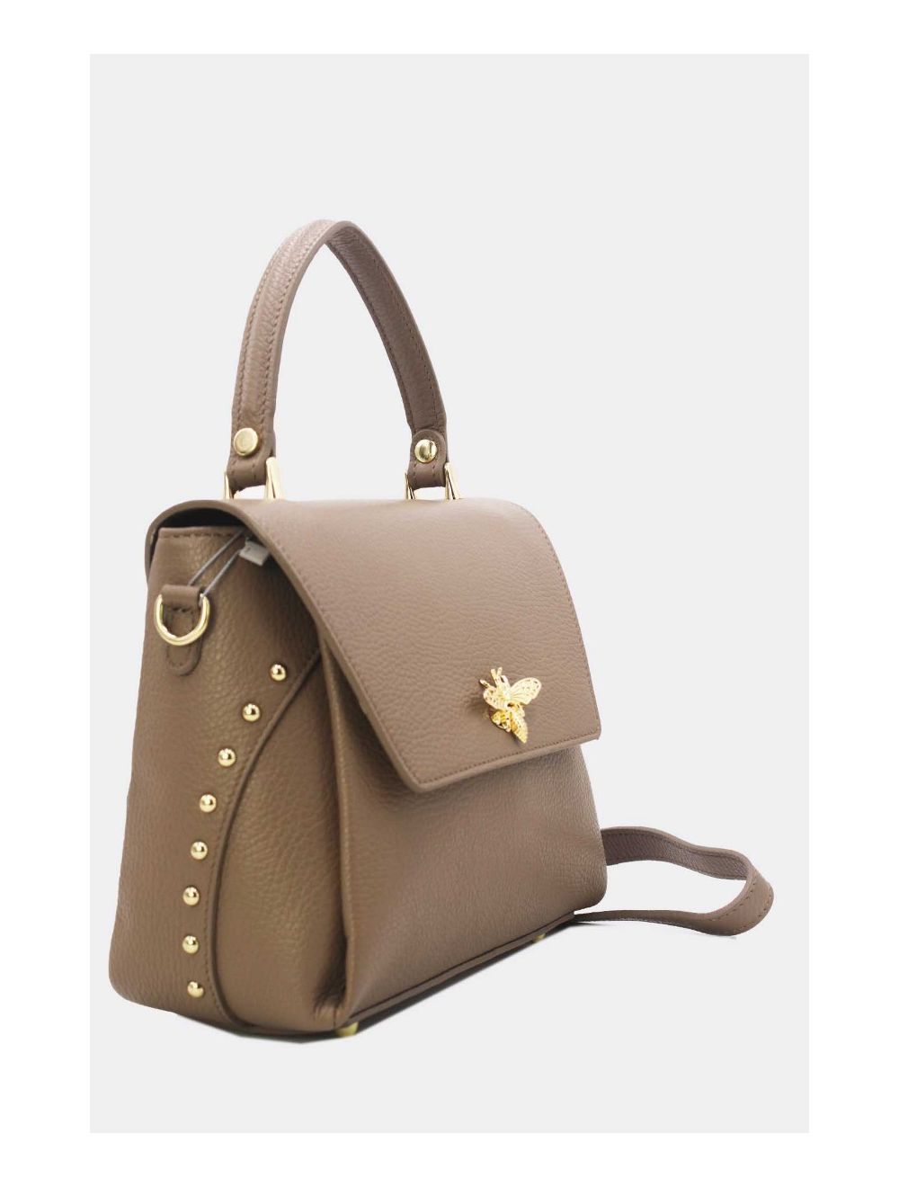 Tom&eva Sac à Main En Cuir Vachette Grainée 24C-913 MONDOB-Taupe