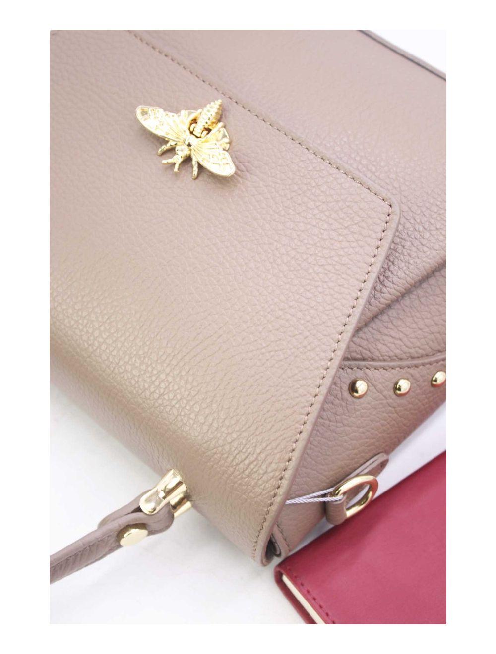 tom&eva Sac à Main En Cuir Vachette Grainée 24C-913 MONDOB-Taupe