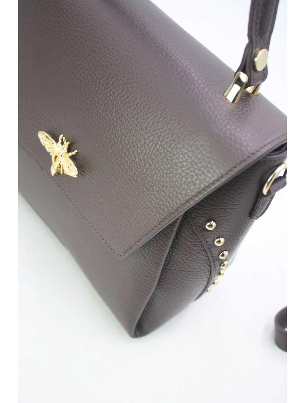 tom&eva Sac à Main En Cuir Vachette Grainée 24C-913 MONDOB-Coffee