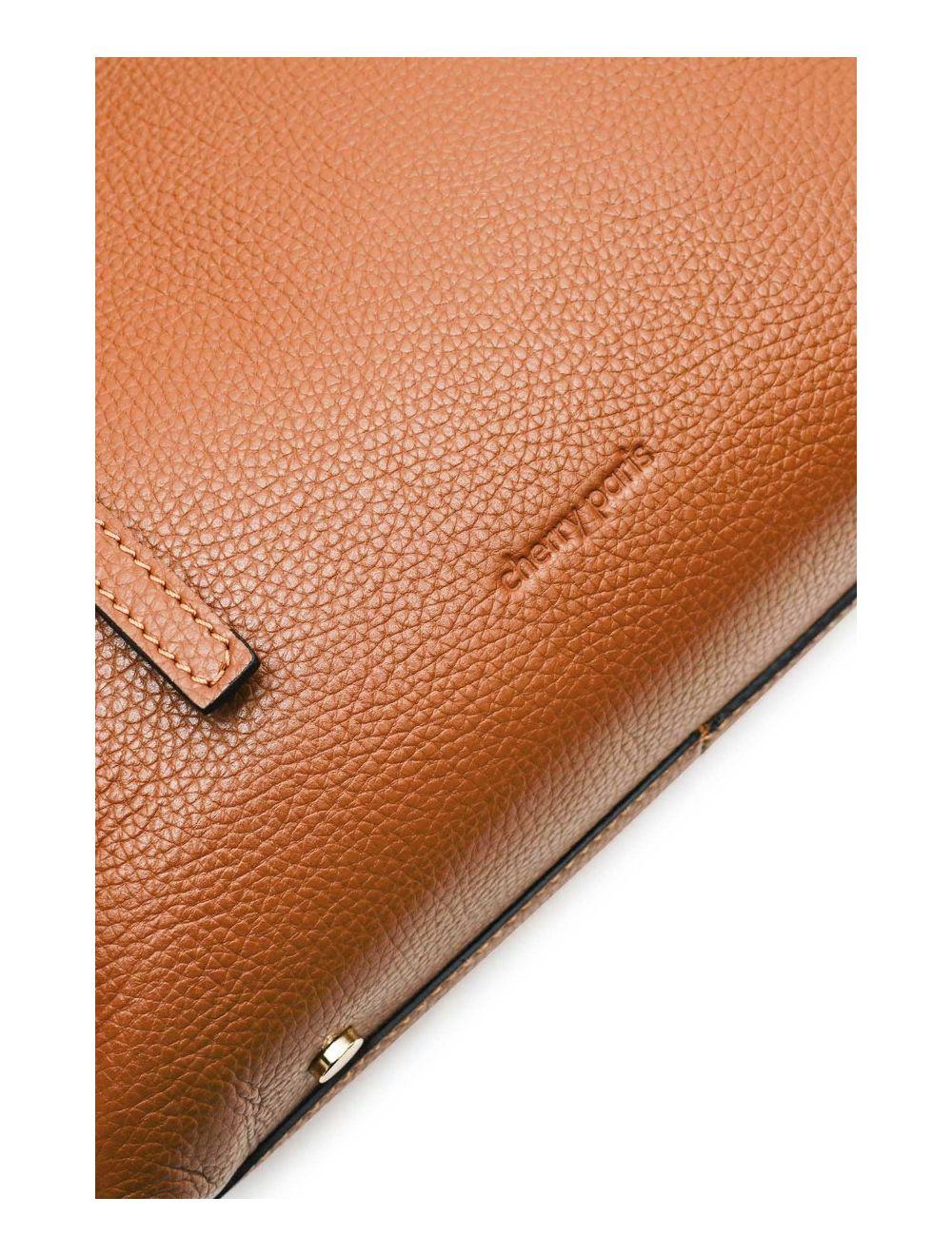 tom&eva Sac à Main En Cuir Vachette Grainée 4138 PAULA-COGNAC